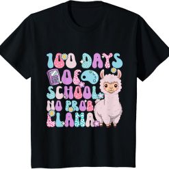 Celebrating 100 Days of School NoProb Llama Kids & Teachers T-Shirt