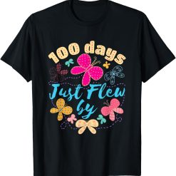 Cute 100 Days Just Flew By Butterfly 100 Days of School T-Shirt