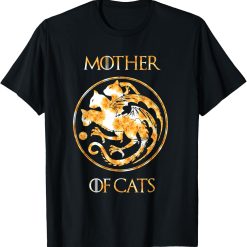 Mother of Cats Shirt With Floral Art Best Mom T-Shirt