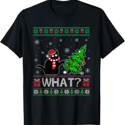 Cat Christmas Funny Ugly Women Men Merry Gift T-Shirt