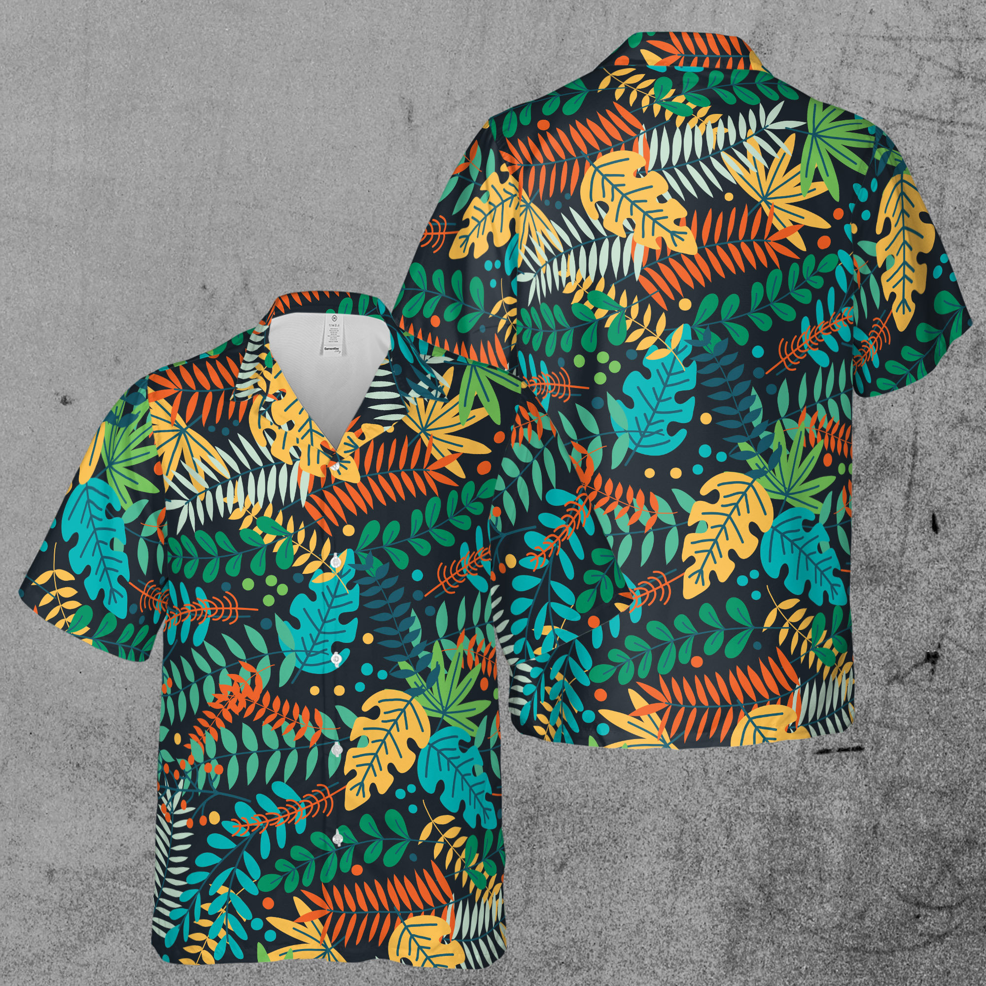 Colorful Forest Leaves Aloha Tropical Hawaiian Shirt