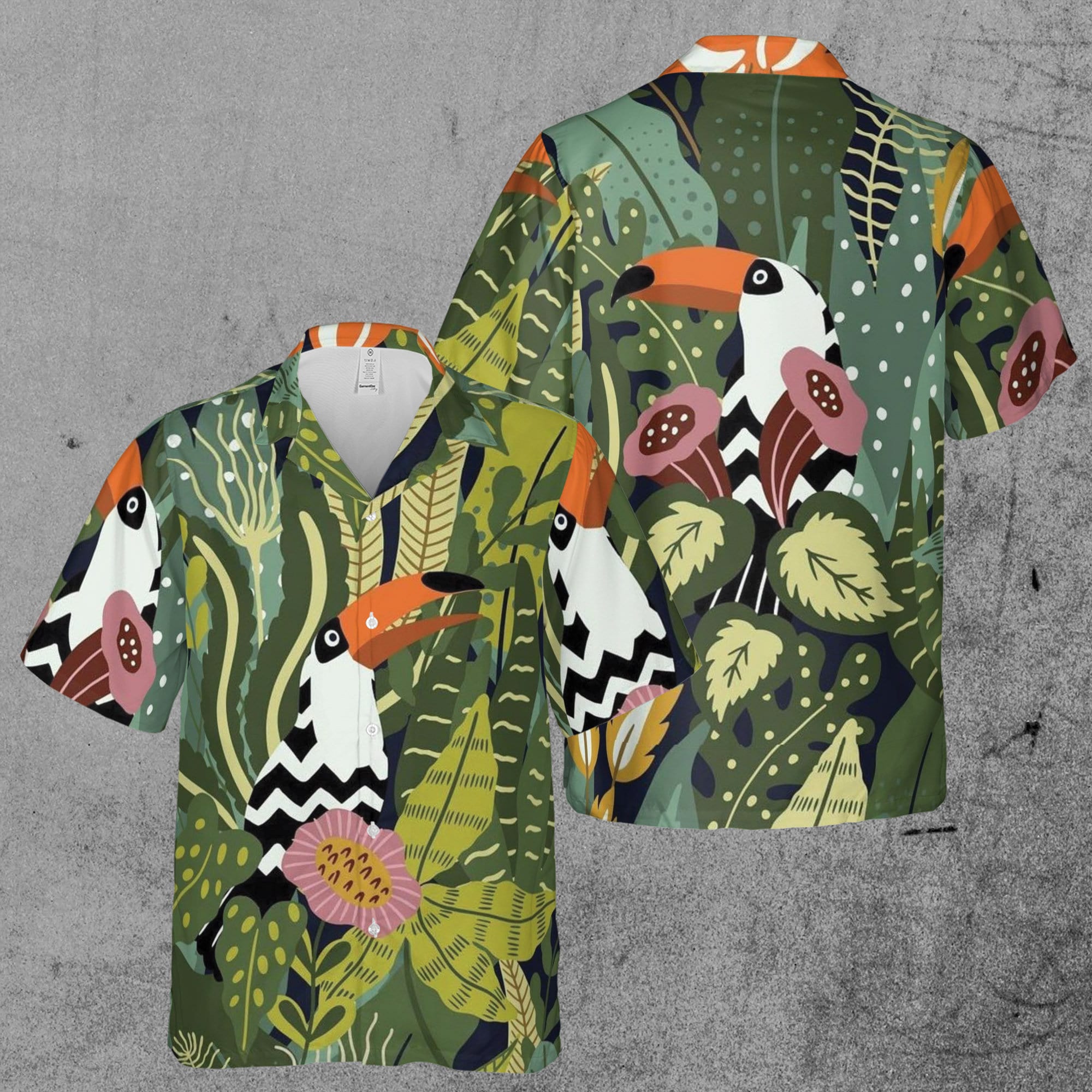 Funny Aloha Cute Bird Tropical Forest Hawaiian Shirt