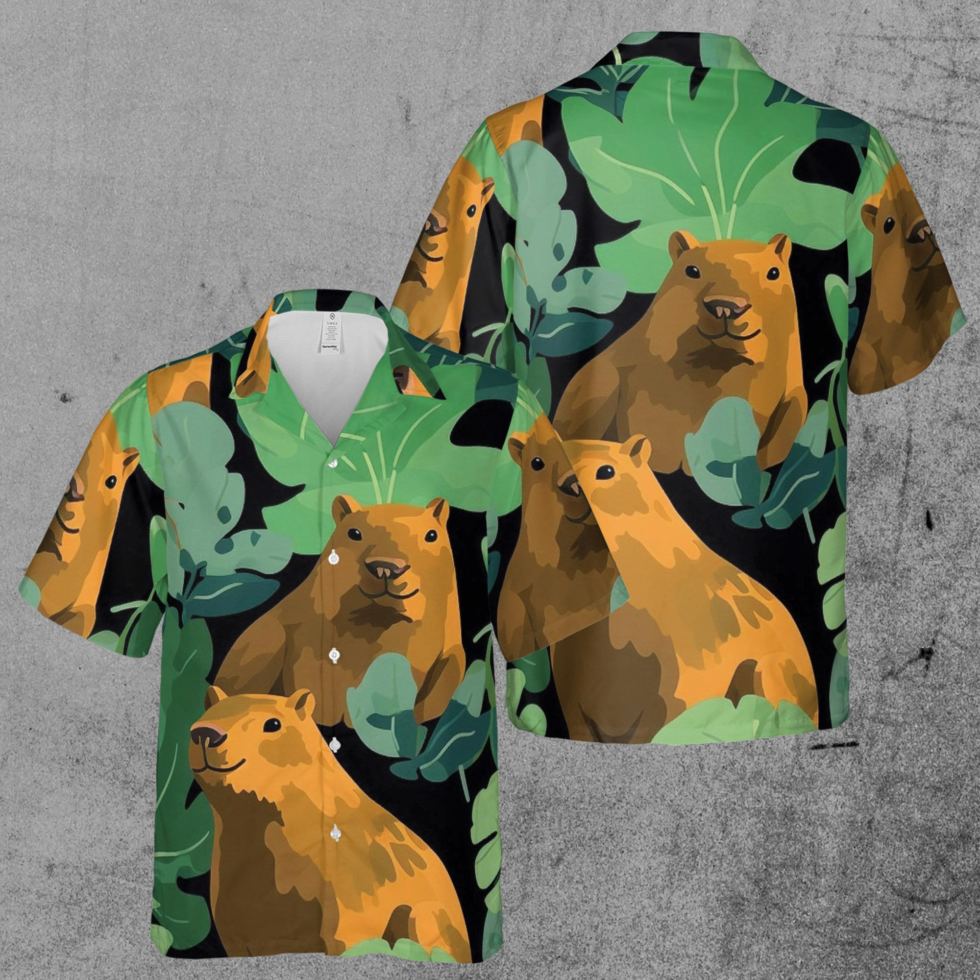 Funny Cute Capybara In The Forest Hawaiian Shirt