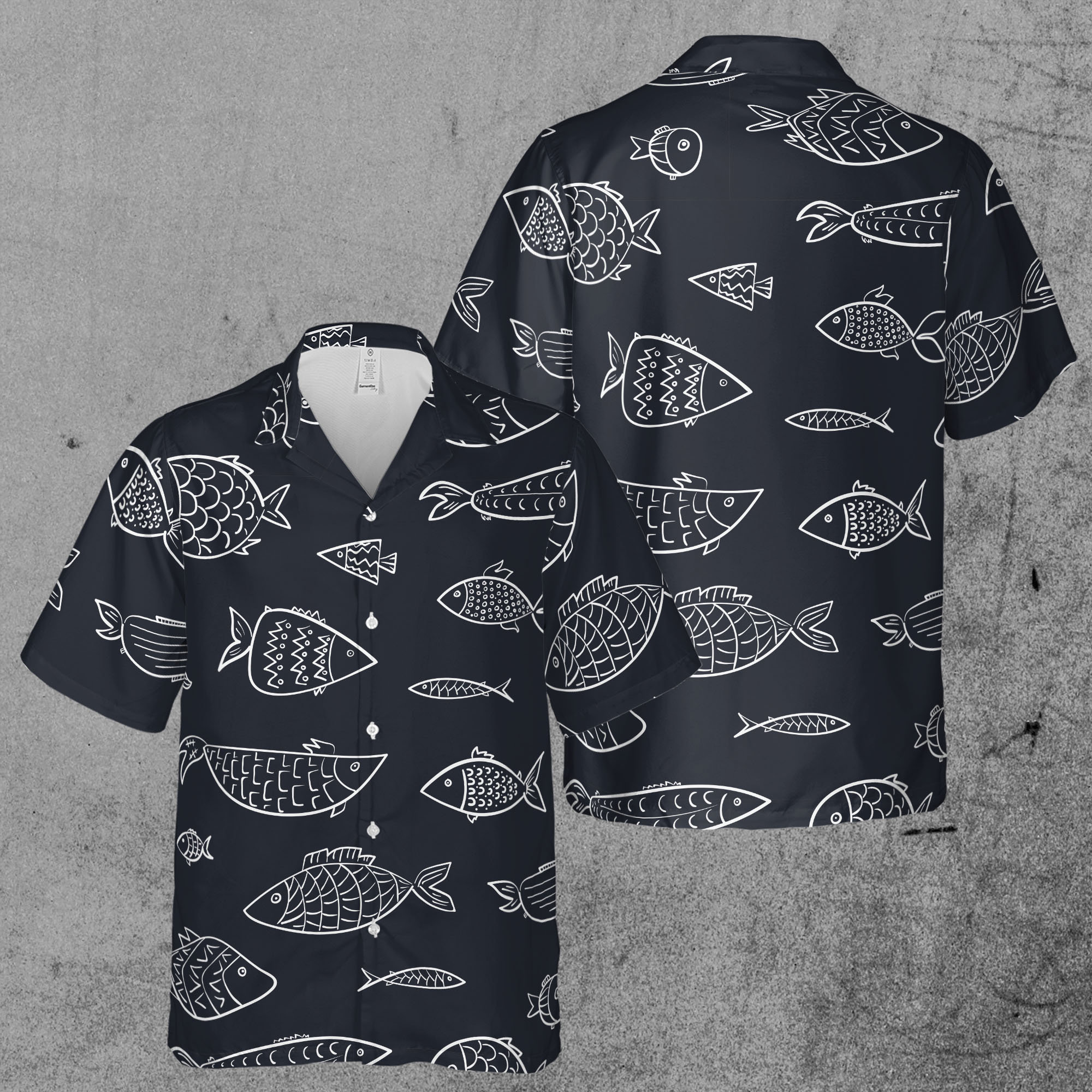 Funny Fish In The Deep Ocean Art Hawaiian Shirt