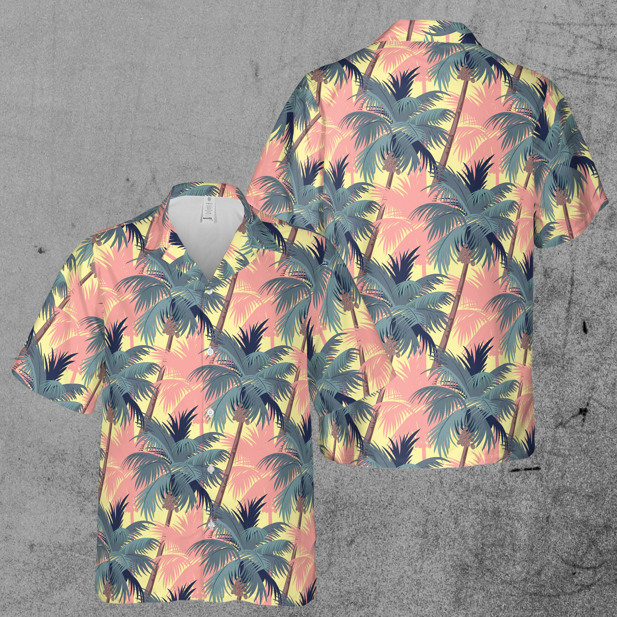 Retro Tropical Palm Tree Beach Holiday Hawaiian Shirt